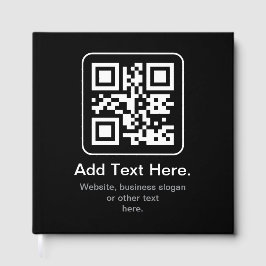 Moderner scannbarer QR-Code | Schwarz Weiß & Grau Gästebuch