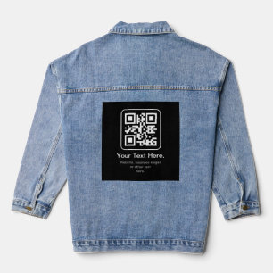 Moderner scannbarer QR-Code Schwarz Weiß & Grau Jeansjacke