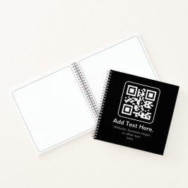 Moderner scannbarer QR-Code | Schwarz Weiß & Grau Notizbuch