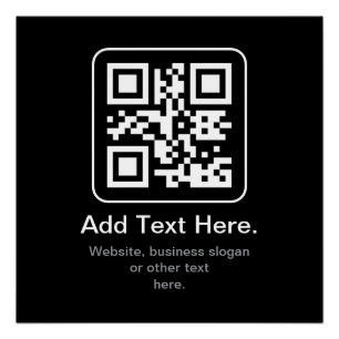 Moderner scannbarer QR-Code Schwarz Weiß & Grau Poster