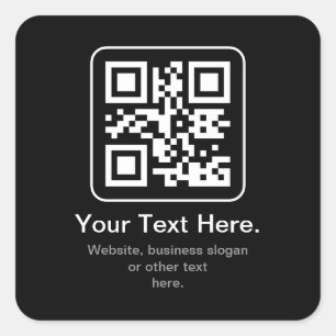 Moderner scannbarer QR-Code   Schwarz Weiß & Grau Quadratischer Aufkleber