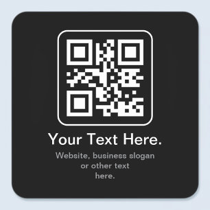 Moderner scannbarer QR-Code Schwarz Weiß & Grau Quadratischer Aufkleber