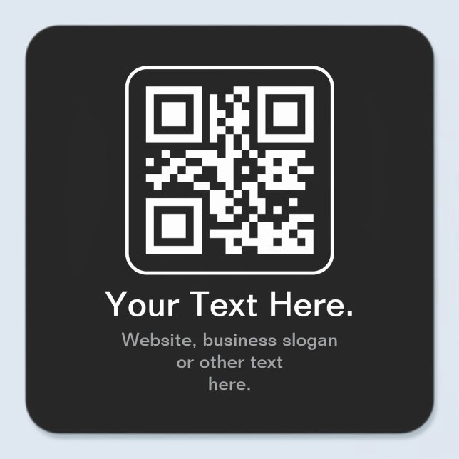 Moderner scannbarer QR-Code | Schwarz Weiß & Grau Quadratischer Aufkleber (Von Creator hochgeladen)