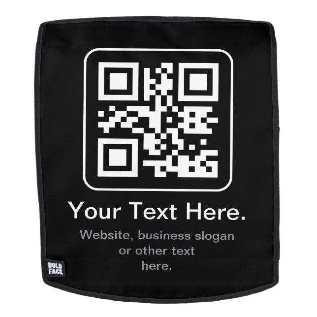 Moderner scannbarer QR-Code | Schwarz Weiß & Grau Rucksack (Abnehmbare Front)