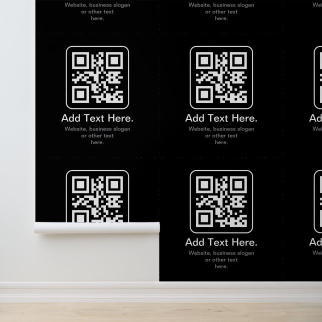 Moderner scannbarer QR-Code | Schwarz Weiß & Grau Tapete (Anwendung)