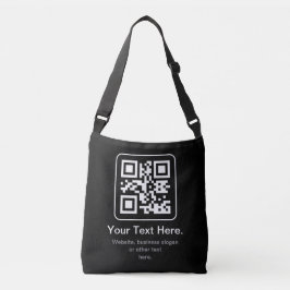 Moderner scannbarer QR-Code | Schwarz Weiß & Grau Tragetaschen Mit Langen Trägern