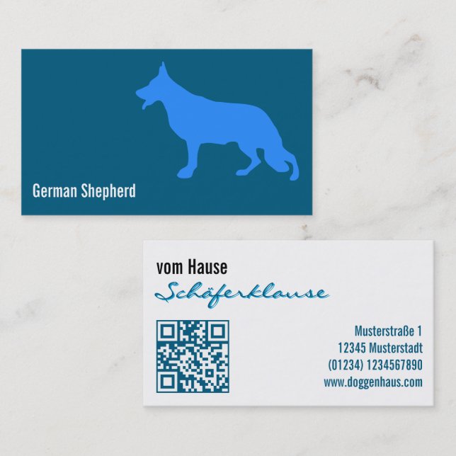Moderner Schäferhund Visitenkarte (Vorne/Hinten)