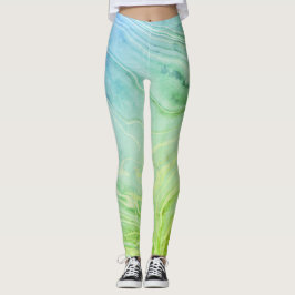 Moderner, schicker, grüner Marmor Leggings