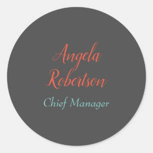 Moderner schlichter, einfacher Name Runder Aufkleber