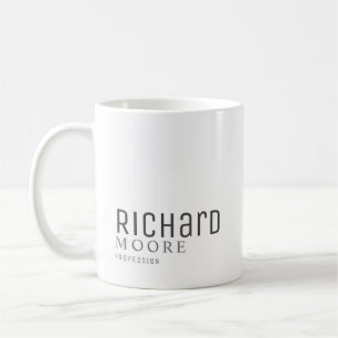 moderner schlichter schwarzer Name Kaffeetasse
