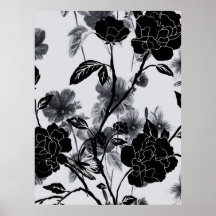 Moderner Schmetterling Floral Noir