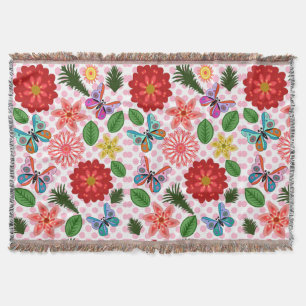 Moderner Schmetterling im Frühlingsgarten Blumenmu Decke