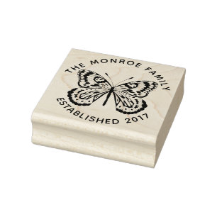 Moderner Schmetterlings-u. Familienname Gummistempel