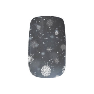 Moderner Schneeflocke-Entwurf Minx Nagelkunst