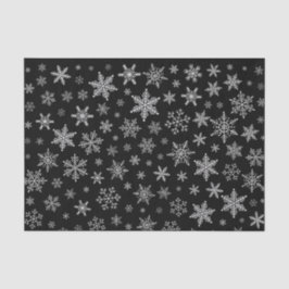 Moderner Schneeflocken 2 - Schwarz & Silver Gray Seidenpapier