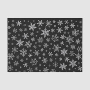 Moderner Schneeflocken 2 - Schwarz & Silver Gray Seidenpapier
