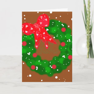 Moderner Schneekreath und Bow Karte