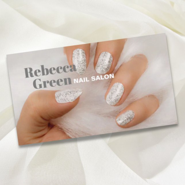 Moderner Schönheitskosmetik Maniküre Nägel Nagelsa Visitenkarte (Modern beauty makeup manicure nails nail salon business card)