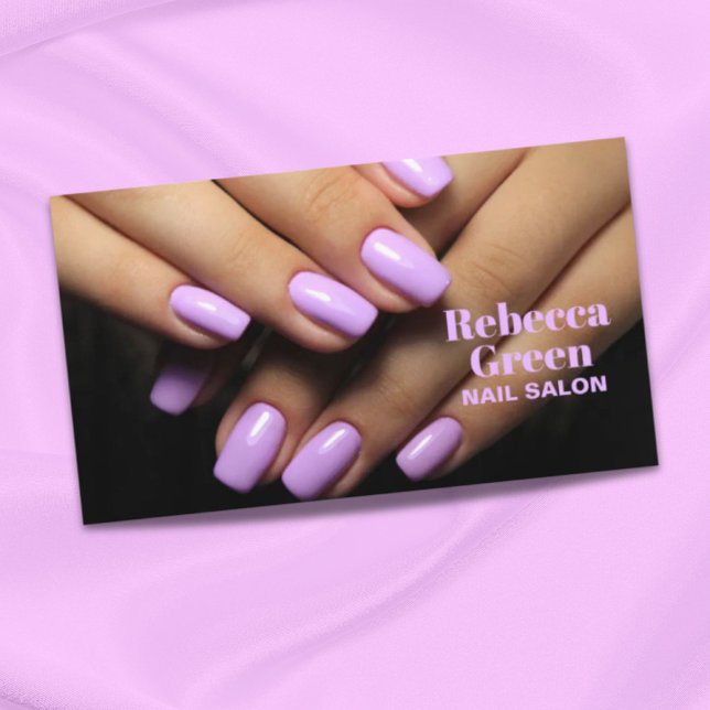 Moderner Schönheitskosmetik Maniküre Nägel Nagelsa Visitenkarte (Modern beauty makeup manicure nails nail salon business card)