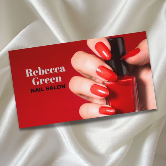 Moderner Schönheitskosmetik Maniküre Nägel Nagelsa Visitenkarte (Modern beauty makeup manicure nails nail salon business card)