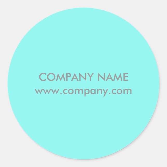 moderner Schönheitssalon Aqua Blue Türkis Runder Aufkleber (Vorderseite)