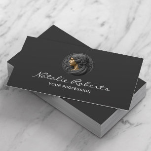 Moderner Schönheitssalon Logo Haar Stylist Elegant Visitenkarte