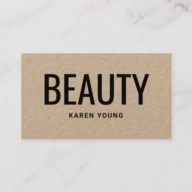 Moderner Schönheitssalon trendy rustic kraft makeu Visitenkarte (Vorderseite)
