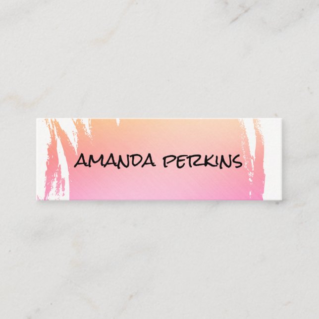 Moderner Schriftart mit farbgepinseltem Monogramm Mini Visitenkarte (Vorderseite)