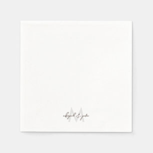 Moderner Schriftart Monogram & Names Wedding Cockt Serviette