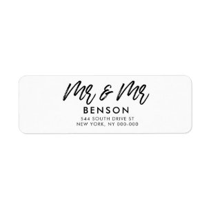 Moderner Schriftart Mr. & Mr. Gay Hochzeit Rücksen