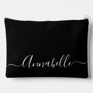 Moderner Schriftname girly schwarz Zubehörtasche