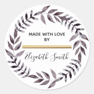 Moderner Schwarz & Gold-Urlaubskreath von Runder Aufkleber