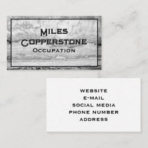 Moderner schwarz-grauer Granitstein Visitenkarte