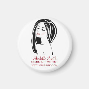 Moderner Schwarz-Hellrosa-Chic Eyelash Makeup Arti Magnet