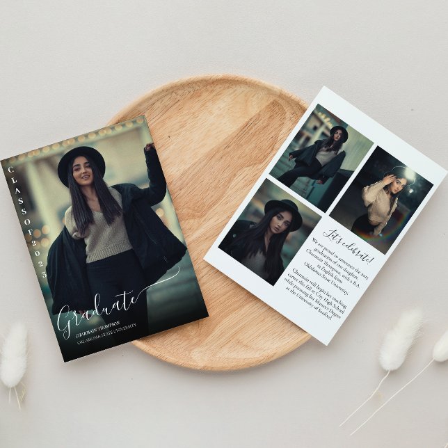 Moderner Schwarz-Weiß-Abschluss Einladung (Von Creator hochgeladen)