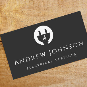Moderner Schwarz-Weiß-Elektroservice-Elektriker Visitenkarte
