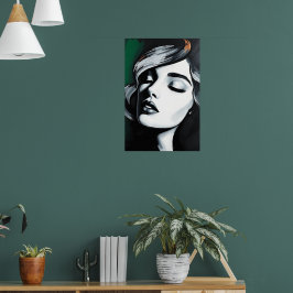 Moderner Schwarz-Weiß-Glamour-Plakat Poster