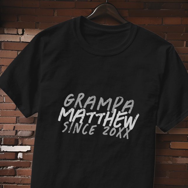 Moderner Schwarz-Weiß-Grunge für die Coole Grampa T-Shirt (Von Creator hochgeladen)