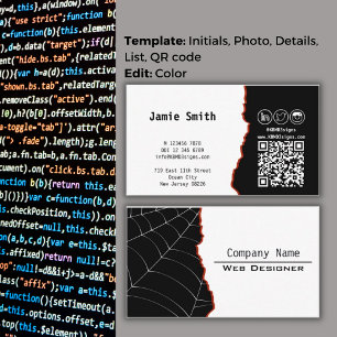 Moderner Schwarz-Weiß-Landschafts-Webdesigner Visitenkarte