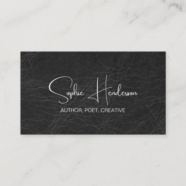 Moderner Schwarz-Weiß-Minimalistischer Autor Visitenkarte (Vorderseite)