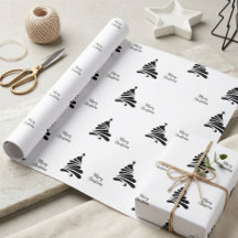 Moderner Schwarz-Weiß-Minimalistischer Weihnachtsb