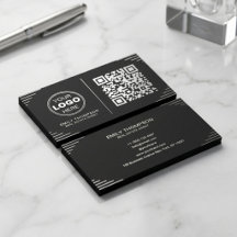 Moderner Schwarz-Weiß-QR-Code | Luxuriöser Art Dec