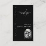 Moderner, schwarz-weiß Save the Date QR-Code- Visitenkarte<br><div class="desc">Erleben Sie Ihre Hochzeit mit unserem modernen Schwarz-Weiß-Hochzeitssemble Save the Date Cards. Das elegante minimalistische Design spiegelt Ihre ewige Liebe wunderbar wider. Save the Date ist dies vollständig anpassbar, sodass Sie es mit Ihren persönlichen Daten versehen können. Machen Sie Ihre gesamte Hochzeitsreise unvergesslich, vom Anfang bis zum großen Finale. Entdecken...</div>