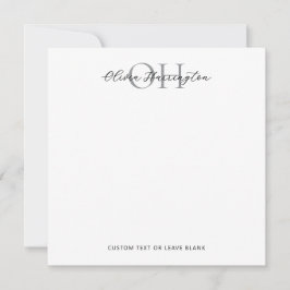 Moderner Schwarz-Weiß-Script-Klassiker Mitteilungskarte