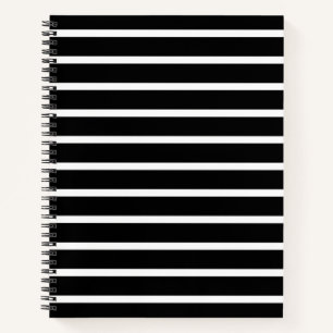 Moderner Schwarz-Weiß-Streifen Notizbuch
