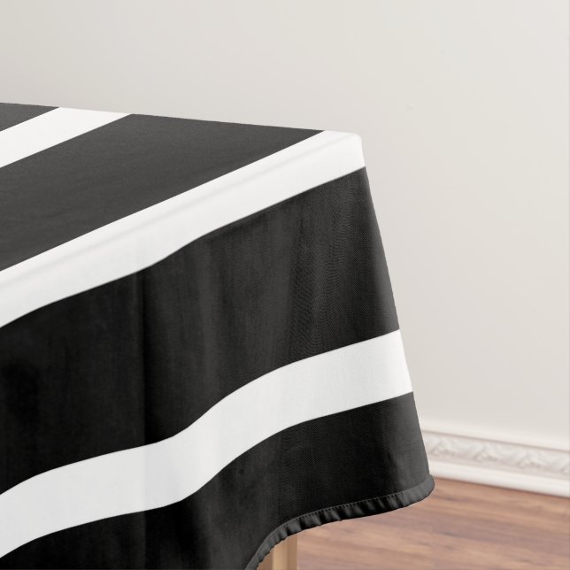 Moderner Schwarz-Weiß-Streifen Tischdecke (Beispiel)
