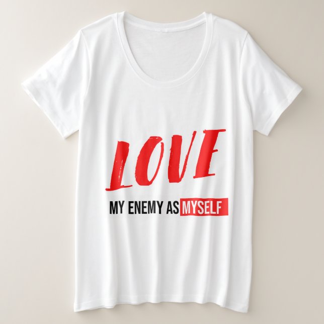 Moderner Schwarz-Weiß-Typografie Grafischer Text Große Größe T-Shirt (Design vorne)