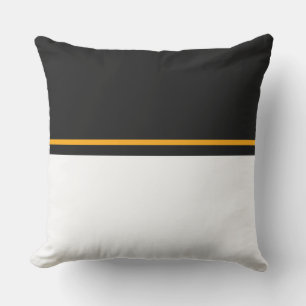 Moderner Schwarz-weißer Farbblock Bright Pinstris Kissen