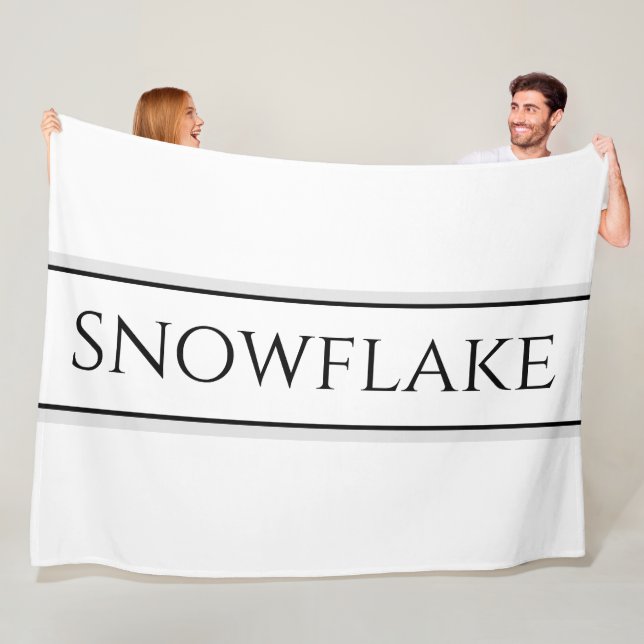 Moderner Schwarz-weißer grauer Streifen SNOWFLAKE  Fleecedecke (Beispiel)