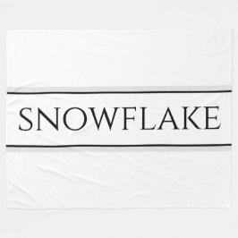 Moderner Schwarz-weißer grauer Streifen SNOWFLAKE  Fleecedecke
